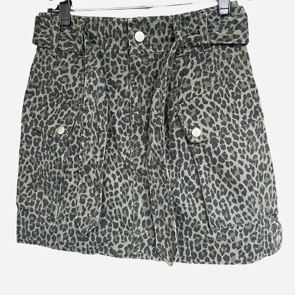 Marissa Webb Belle Print Canvas Skirt Olive Green NWT - Picture 3 of 9